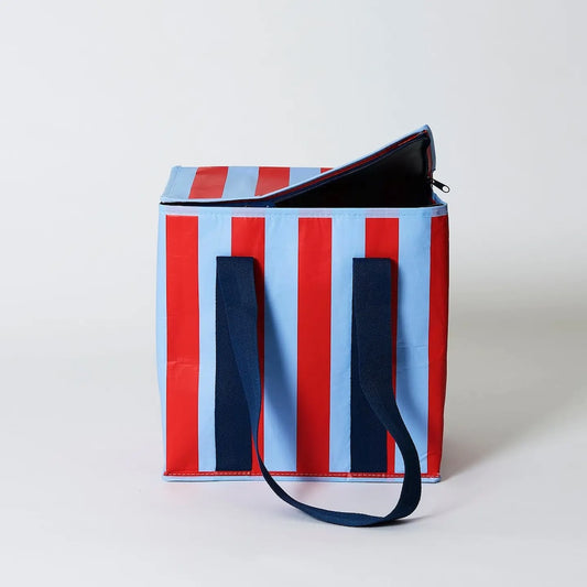 Project Ten Red Blue Stripe Insulated Tote