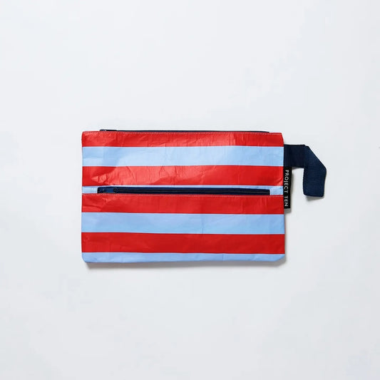 Project Ten Red Blue Stripe Pencil Case