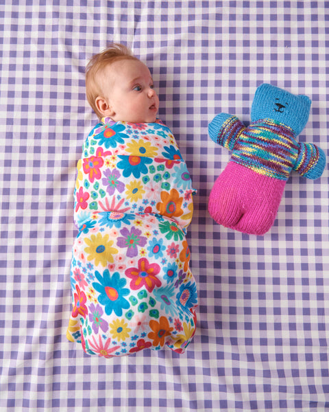 Kip & Co Rainbow Flowers Bamboo Baby Swaddle