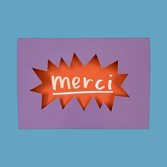 Rumble Cards Die Cut Merci Card