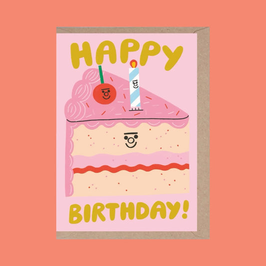Rumble Cards Happy Birthday Cake Slice Card