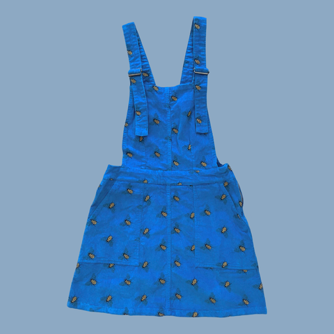 Run & Fly Blue Bees Corduroy Pinafore