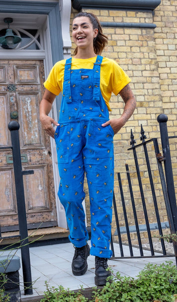 Run and Fly Blue Bee Cord Dungarees