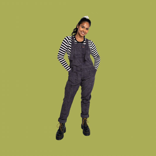 Run and Fly Charcoal Corduroy Dungarees