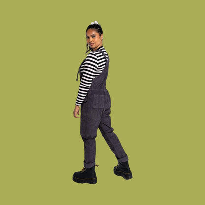 Run and Fly Charcoal Corduroy Dungarees