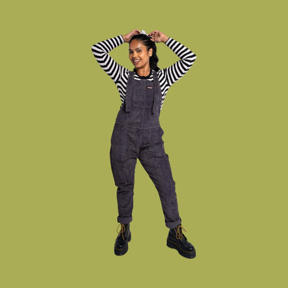 Run and Fly Charcoal Corduroy Dungarees