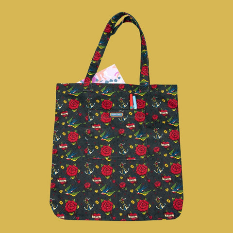 Run and Fly Vintage Tattoo Tote Bag