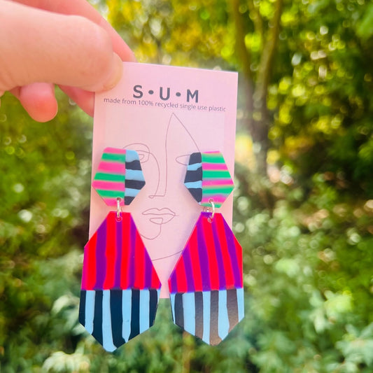 Single Use Multiverse Gem Drop Dangles - Stripes