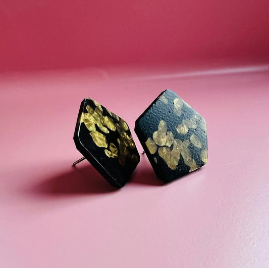 Single Use Multiverse Selma Studs - Black/Gold