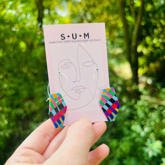 Single Use Multiverse Solitaire Hoop Earrings - Lattice Dream
