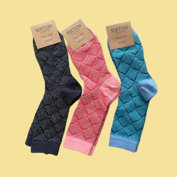 Sixton Paris Socks available in Black, Pink and Blue.