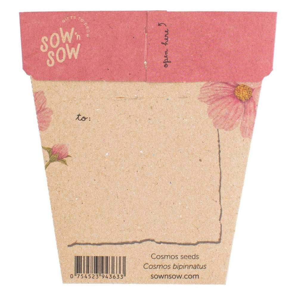 Back of seed packet with an area to write a message.