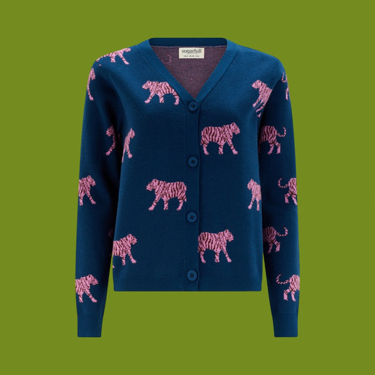 Sugarhill Brighton Jennifer Cardigan - Teal Tiger