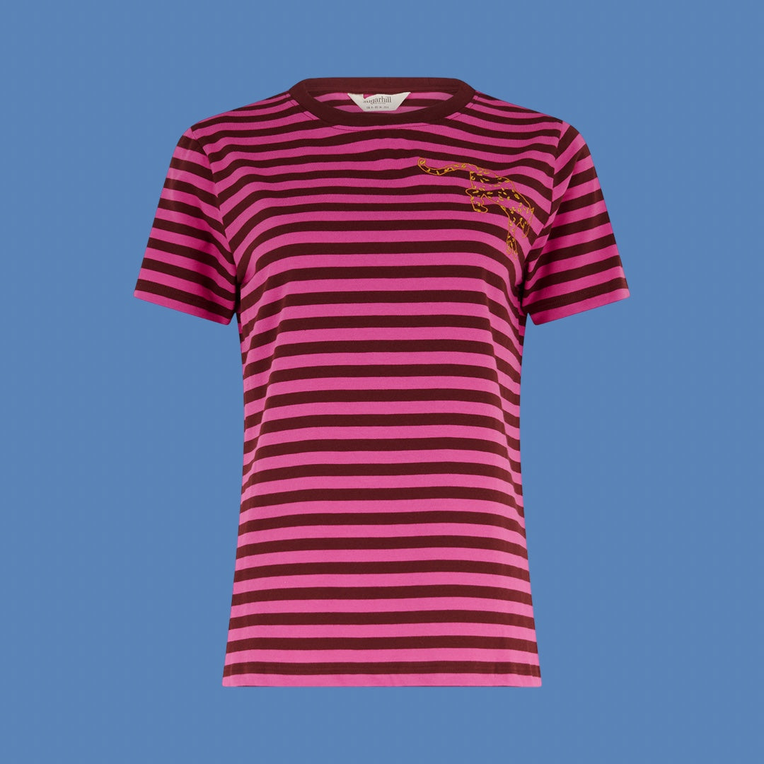 Sugarhill Brighton Maggie Tee - Striped Leopard