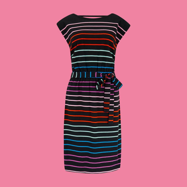 Sugarhill Brighton Hetty Rainbow Stripe Jersey Dress