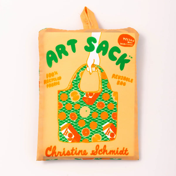 Yellow Owl Workshop Art Sack Shopping Bag - Oranges by Christine Schmidt