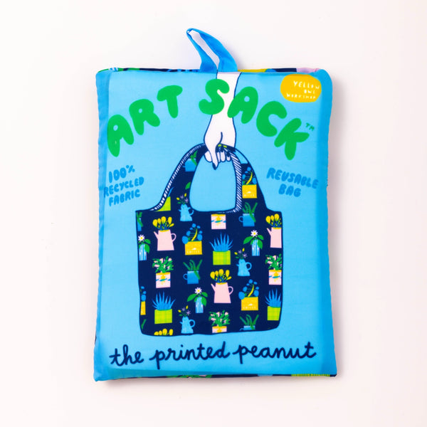 Yellow Owl Workshop Art Sack Shopping Bag - Houseplants by The Printed Peanut