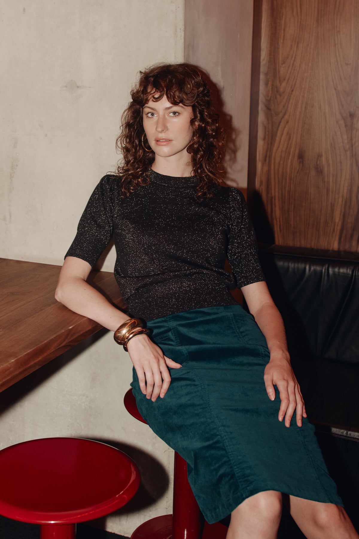 Frock Me Out A-Line Velvet Skirt - Petrol Blue