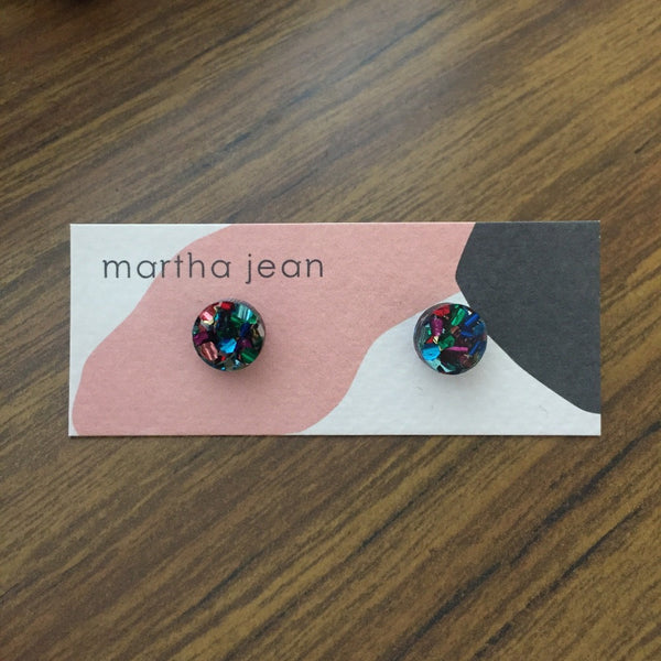 Martha Jean Mini Circle Stud Earrings - Disco