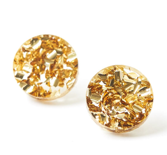 Martha Jean Circle Stud Earrings - Gold Dust