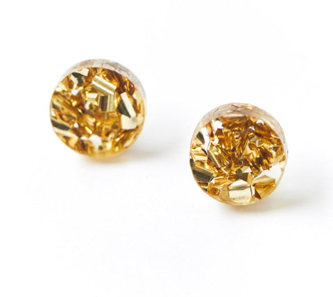 Martha Jean Mini Circle Stud Earrings - Gold Dust