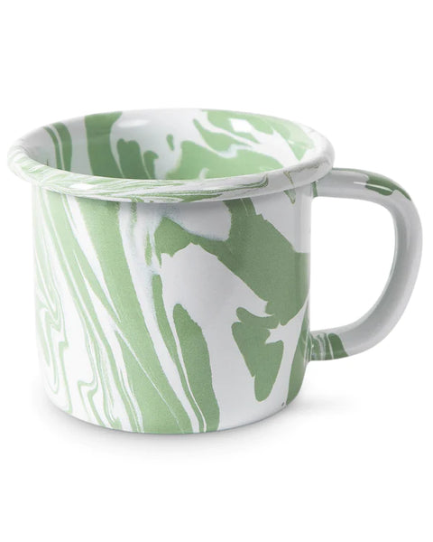 Kip & Co Green Marble Enamel Mug 2P