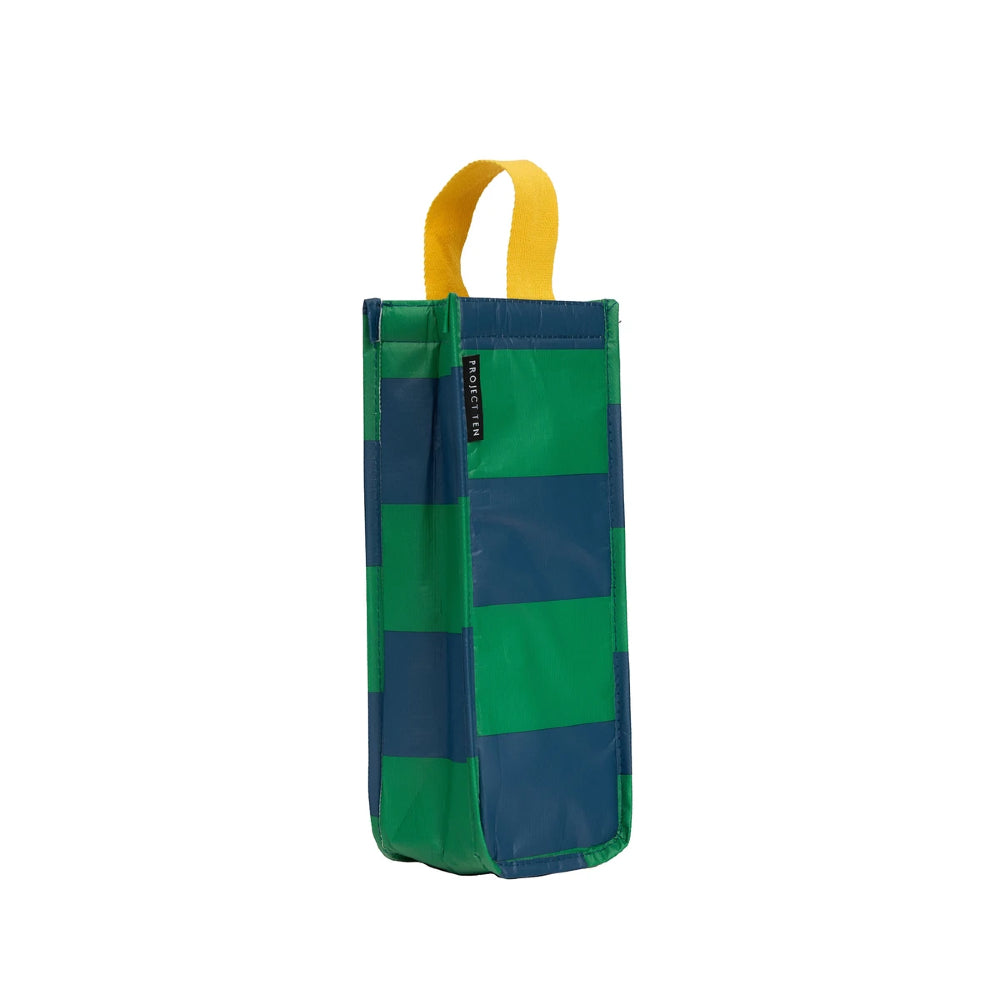 Project Ten Green/Navy Stripe Wine Bag