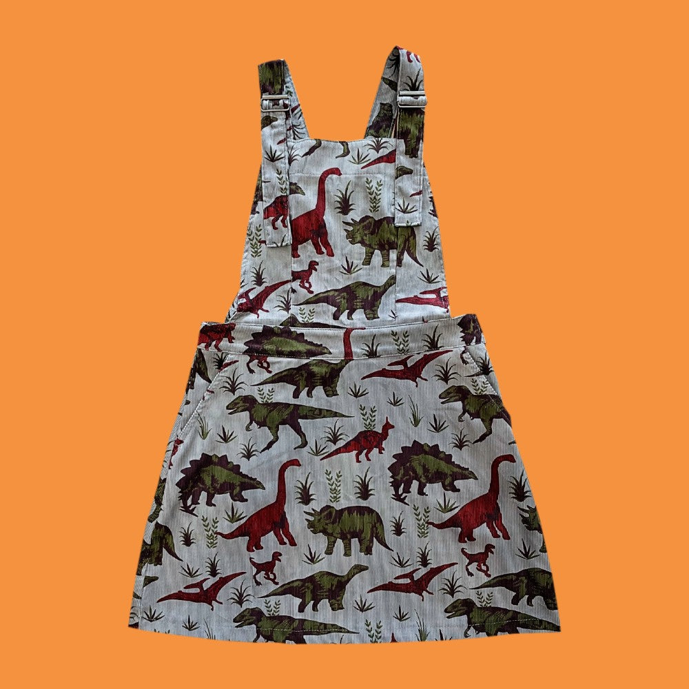 Run and Fly Dino Corduroy Pinafore