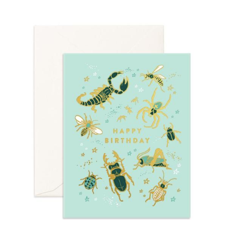 Fox & Fallow Happy Birthday Bugs Card