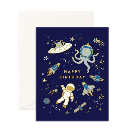 Fox & Fallow Space Birthday Card