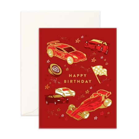 Fox & Fallow Happy Birthday Cars Card