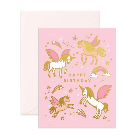 Fox & Fallow Happy Birthday Unicorns Card