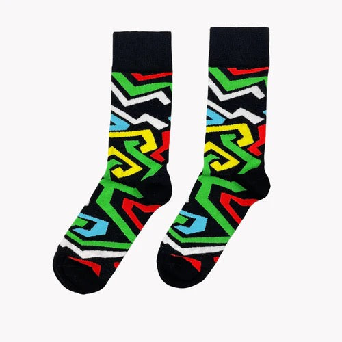 Afropop High Life Socks - Green/Yellow/Red/Blue