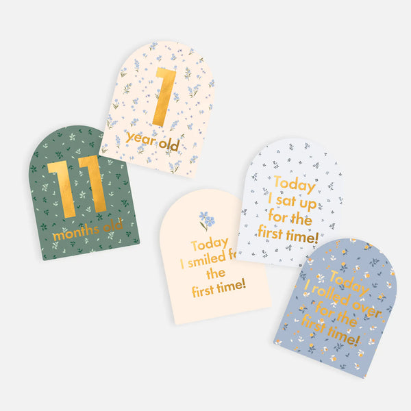 Fox & Fallow Baby Milestone Cards - Broderie