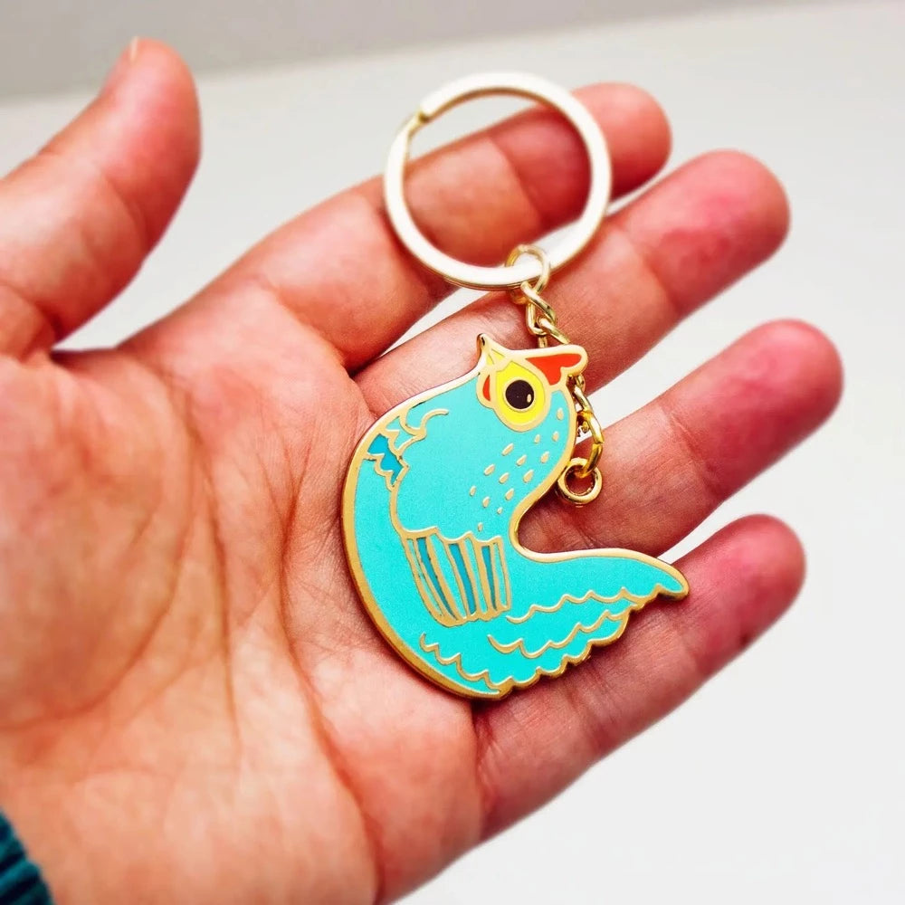 blue chicken keychain