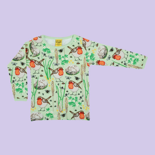 Duns Robin Long Sleeve Kids' Top - Nile Green