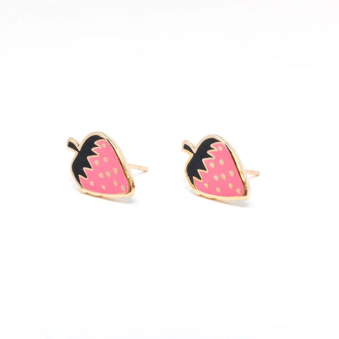 Jenny Lemons Strawberry Enamel Earrings
