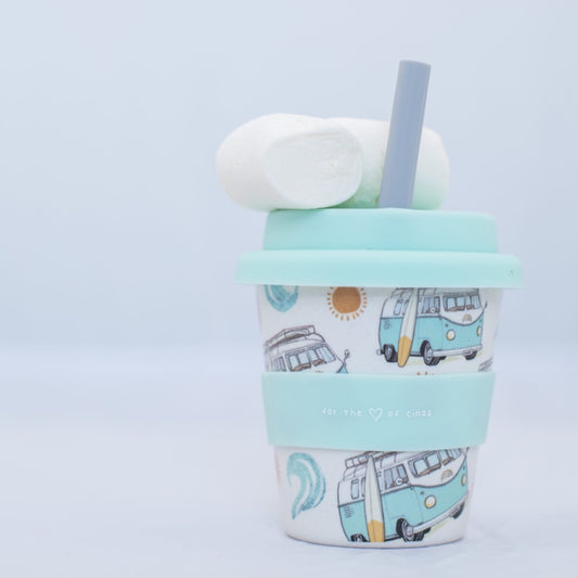 little cino social following the sun babycino cup reuseable coffee cup kids kombi volkswagen VW 
