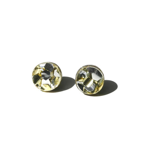 Martha Jean Mini Circle Stud Earrings - Gold