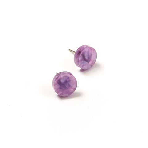 Martha Jean Mini Circle Stud Earrings - Lilac