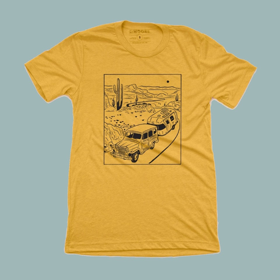 Moore Collection Retro Desert Trip Mustard Tee