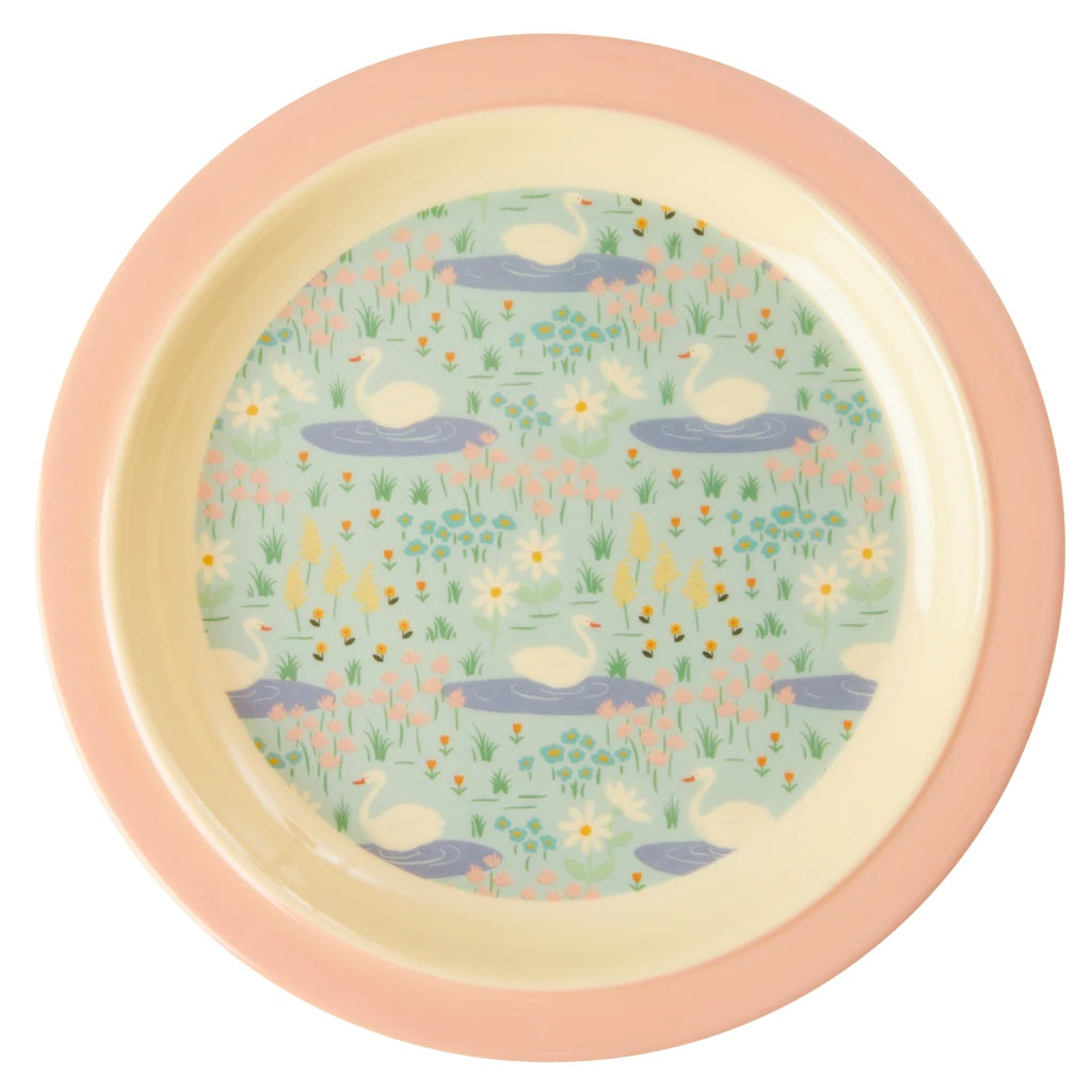 Rice Melamine Kids' Lunch Plate - Swan