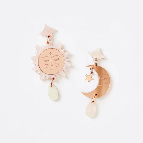 Martha Jean Luna and Stellar Earrings - Rose/Pink