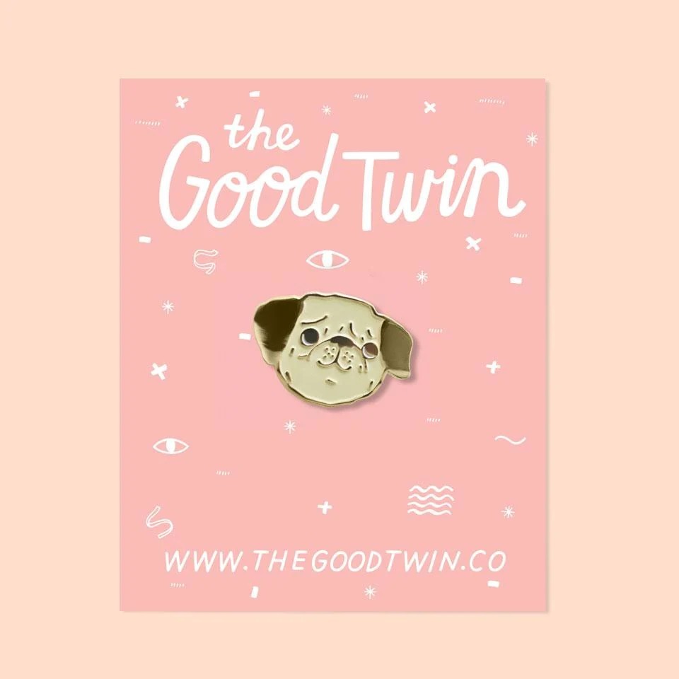The Good Twin Peggy Pug Pin